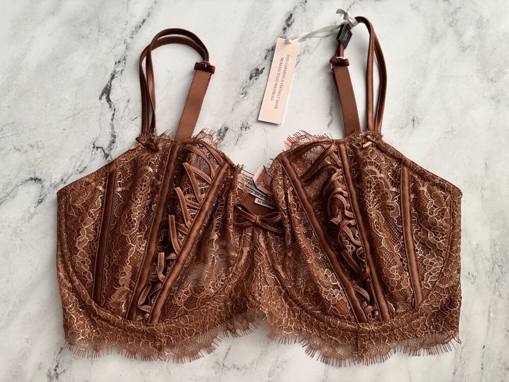 Victoria's Secret Nwt Dream Angels Unlined Uplift w Sling Shimmer Lace Bra